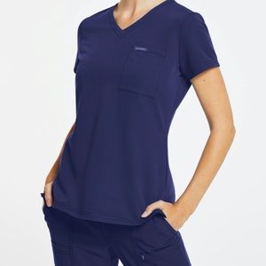 Jaanuu 3-pocket v-neck scrub top (navy)